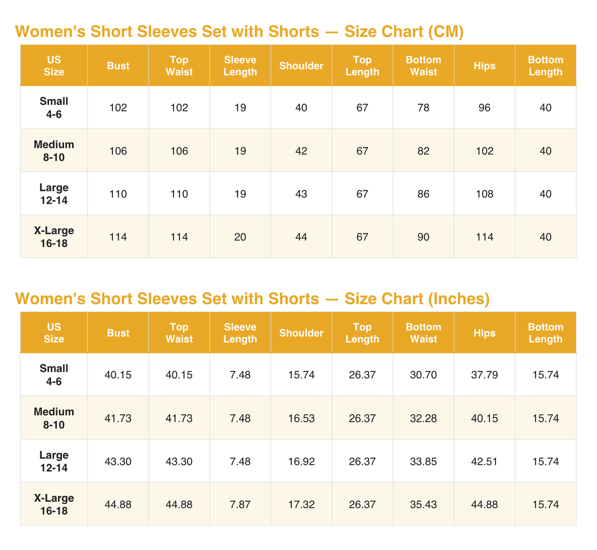 Size chart